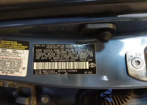 2004 Toyota Camry Xle V6 из США, поврежденный, VIN 4T1BF30K84U571059